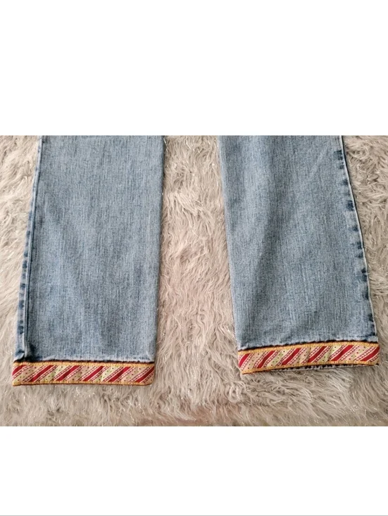 Vintage American Eagle Festival Cottagecore Blue Jeans Boho 90s Y2k Hippie 2 - Picture 4 of 12